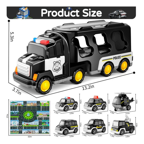 Mz Coche De Policía De Dibujos Animados Coche De Juguete 7