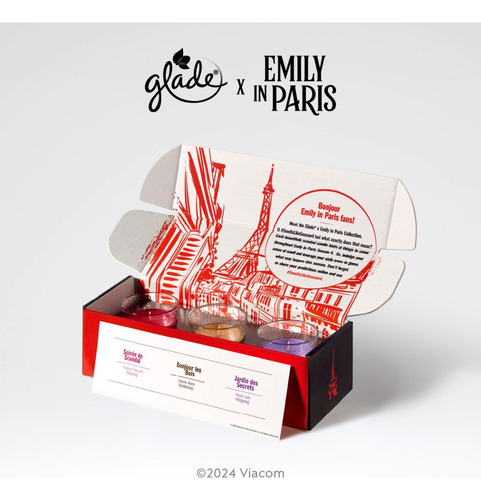Aromatizador de Ambiente Glade Velas Edição Limitada Emily em Paris Pack 3 Unidades