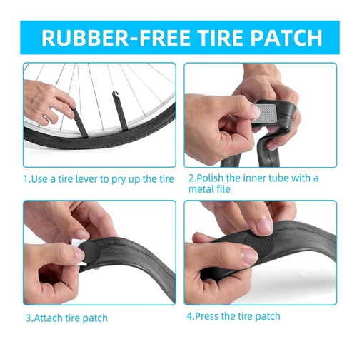 Imagen 3 de 7 de Kit De Parches Reparación Neumáticos De Bicicleta Y Motos