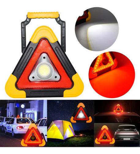 Triangulo Led Recargable De Emergencia Multifuncional