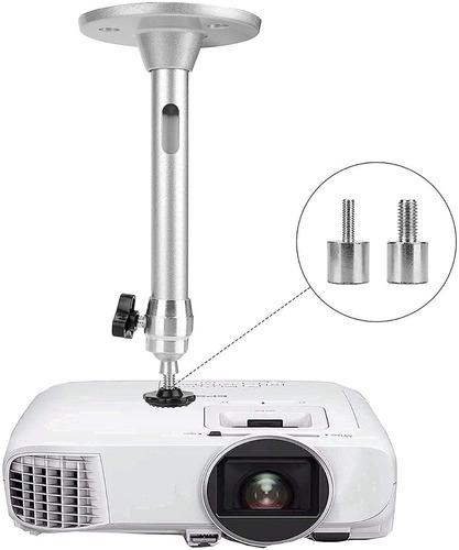 Imagen 2 de 10 de Soporte De Techo Universal Para Mini Proyector/cañon Con Cabezales Giratorios 360° Montaje Ajustable Escritorio/pared