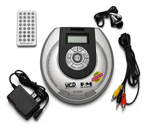 Discman Reproductor Cd Portátil Mp3 Fm Sx-8888 | MercadoLibre