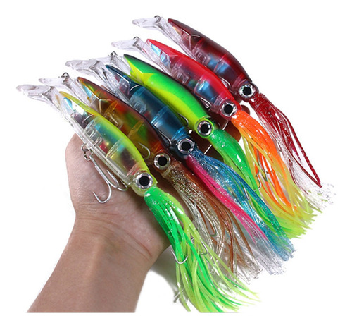 6pcs Roadrunner Pulpo Grande 24cm/40g Pesca En Mar Long Cast