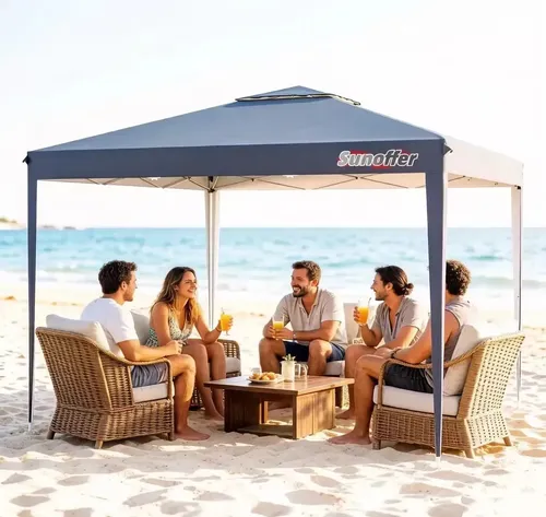 Sunoffer Tenda Sanfonada Gazebo 3*3m,articulado Pé Aluminio Azul — R$ 394,50 em Mercado Livre, 50% OFF