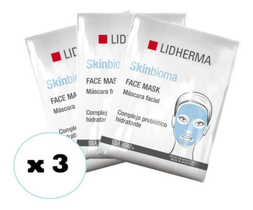 Lidherma Mascara Facial Hidrata Reparadora Skinbioma Pack X3