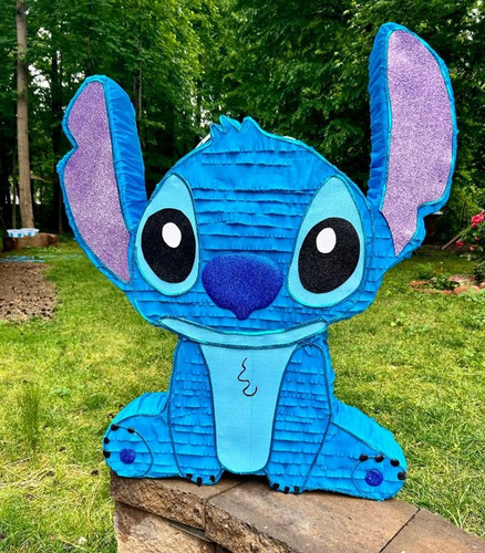 Piñata Cartón Arcoirispapel Colorido 1 Unidad Celeste Stitch Stitch Mediana