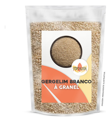 Semente De Gergelim Branco Sem Pele Crua Granel 500g