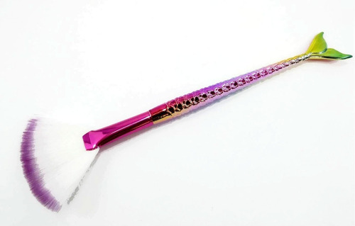 Brocha Sirena Abanico Tornasolada Para Maquillaje En Polvo