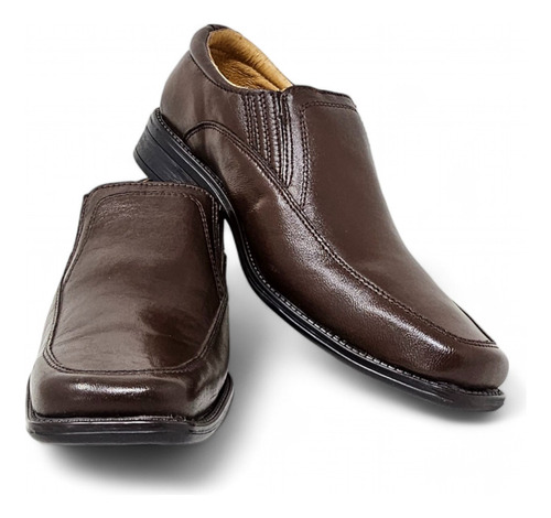 Zapatos Mocasin De Vestir Piel Clásicos Ajuste Elastico P01