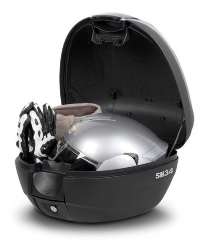 Imagen 2 de 4 de Baul Shad 34 Litros Carbono Para 1 Casco C/base