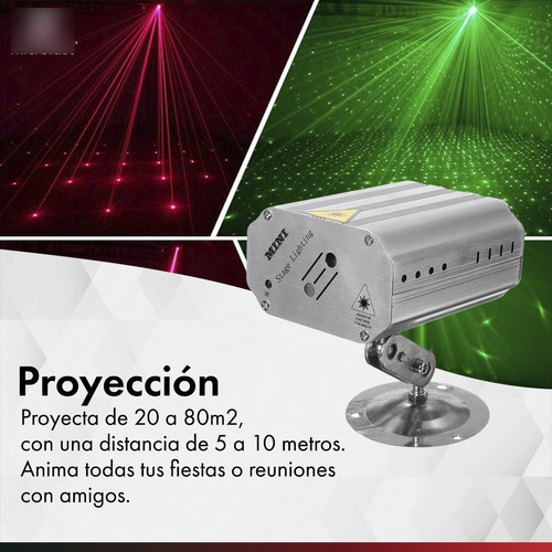 Imagen 7 de 10 de Mini Proyector Luz Láser 14 Efectos Patrones Rítmico Fiestas