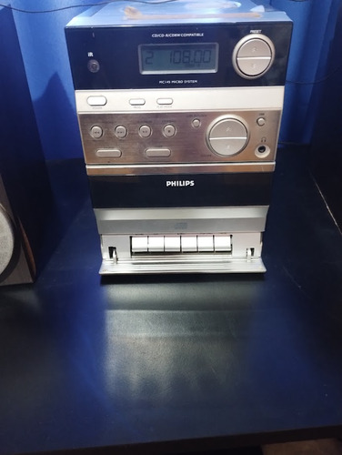 Minicomponente Phillips Mc145/55 Cassetera Radio Am/fm Leer! Negro 2 W (Usado)