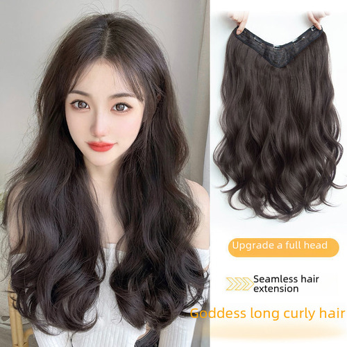 Extensiones De Cabello Ondulado 45cm Castaño Negro Clip
