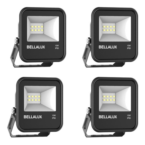 Imagen 3 de 6 de Reflector Led Bellalux 10w Luz Fría Exterior Pack X 4