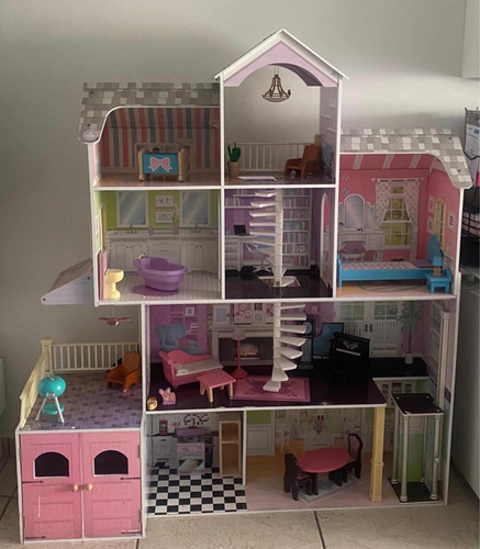 Casa De Muñecas Kidkraft Con Accesorios (Usado)