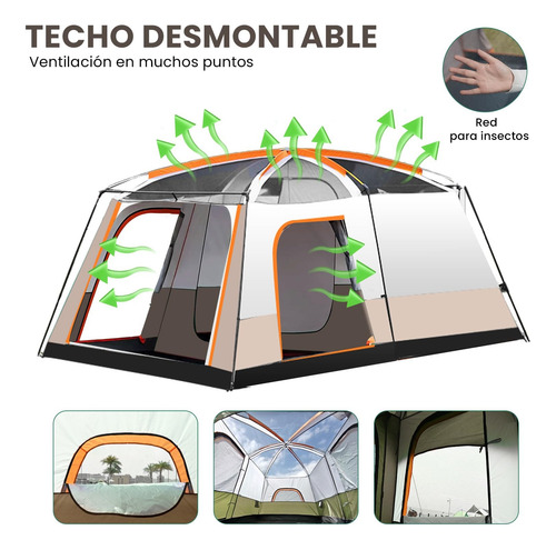 Carpa Instant Familiar Amplia Para 8-12 Personas Double Capa