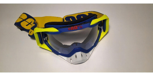 Oculos Motocross Downhill Ski Similar 100% Racecrafte Cor Da Armação Azul Cor Da Lente Branco