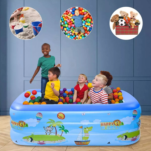 Piscina Inflable Family Pool Niños Rectangular 1,30 Metros