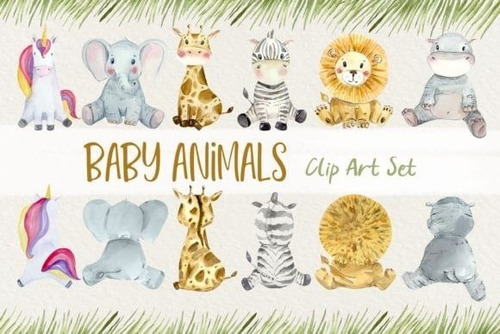 Kit Imprimible Scrap #03 - Animales Bebé Clipart Del Y Trase