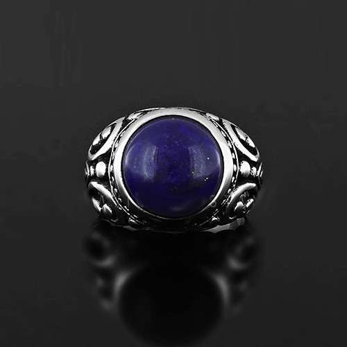 Imagem 3 de 4 de Anel Lapis Lazuli Natural Prata 925 Fp - 11020105