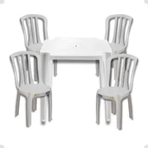 Comprar Kit Jogo De 1 Mesa E 4 Poltronas Plásticas Buffet Bar 182kg