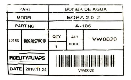 Bomba Agua Passat Cordova Bora 2.0 Leon 1.8 Ibiza 1.8 Jetta