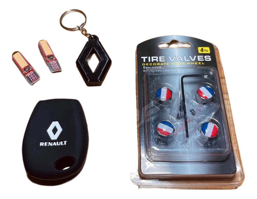 Combo Accesorios Renault Llaveros + Picos Llantas + Leds