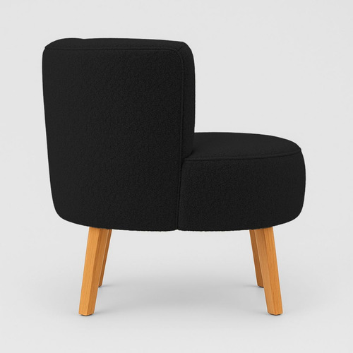 Jogo 2 Cadeiras Para Recepção Tecido Boucle Elegante Assento Preto