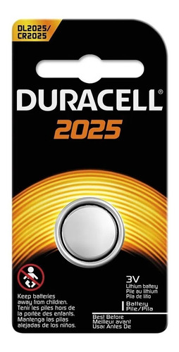 Pila Cr2025 Duracell Dl2025 De Litio 3v 1 Unidad /fullpila 