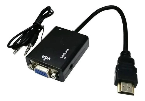 Cabo Conversor Adaptador Hdmi Para Vga Com Saída P2 Áudio