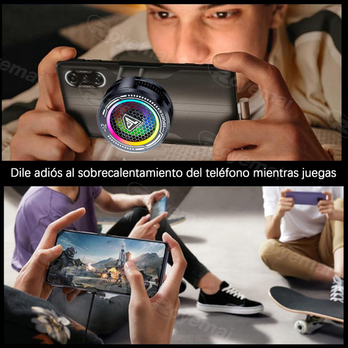 Ventilador de Teléfono Celular Inteligente Royemai Rgb Cooler Gamer color Negro