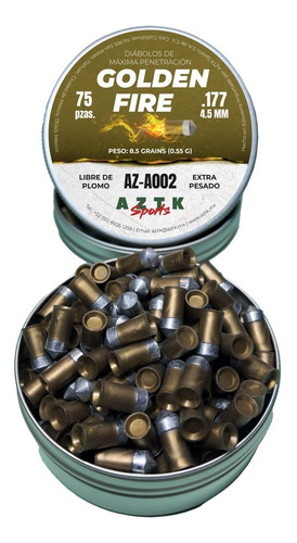 Diabolo De Acero Aztk Golden Fire 4.5mm/ 75 Pzas/ Penetrator