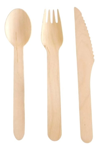 96 X Cubiertos, Servicio De Madera Desechable Ecológico