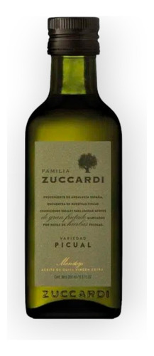 Aceite De Oliva V.e. Picual *250ml Vidrio Familia Zuccardi