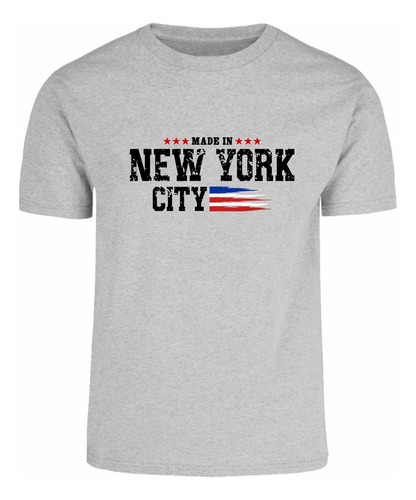 Playera Modelo New York City Flag Logo Estampado En Vinil