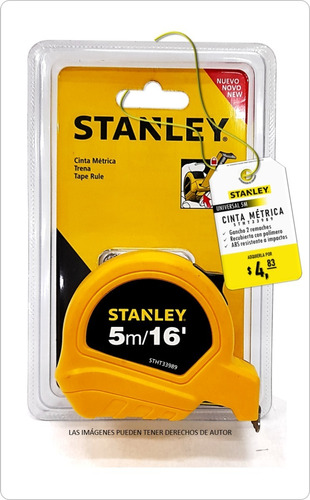 Cinta Métrica Universal 5m Stanley Stht33989 3/4x5m