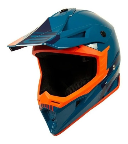 Capacete Cross Asw Core Lagacy 21 Azul/laranja Tam 58 Cor Azul