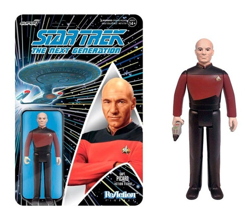 Figura Super7 Reaction Captain Picard Star Trek Capitan