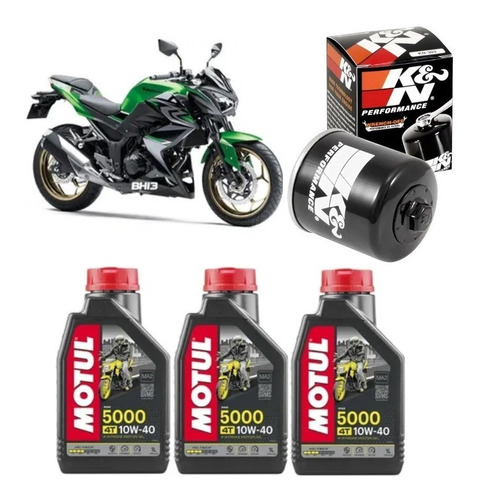 Motul 5000 10w40 Kit Troca Óleo Kawasaki Ninja300 Kn303