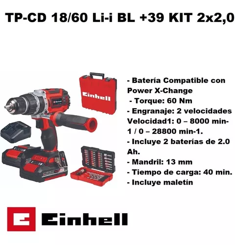 Taladro Percutor Atornillador a Batería Einhell TE-CD 18 Li-i BL Brushless  18v Sin Bateria
