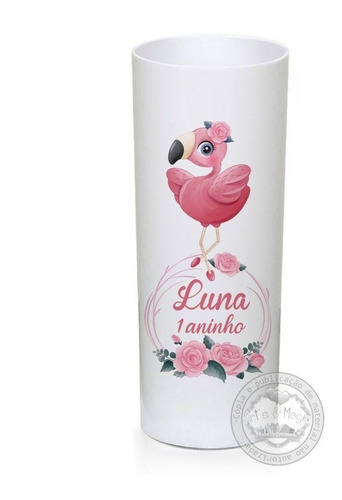 Imagem 1 de 1 de Copo Long Drink Personalizado Flamingo Baby