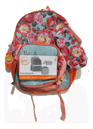 Mochila De Flores 3 Piezas Back Pack