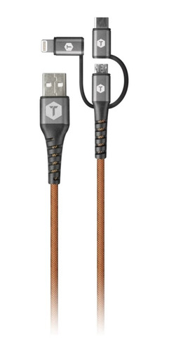 Imagen 1 de 4 de Cable iPhone Android Toughtested Usb-c Lightning Micro Usb