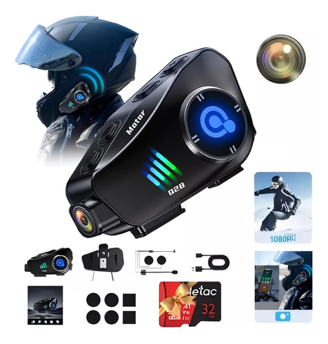Intercomunicador Casco Audifonos Bluetooth Para Casco Cámara
