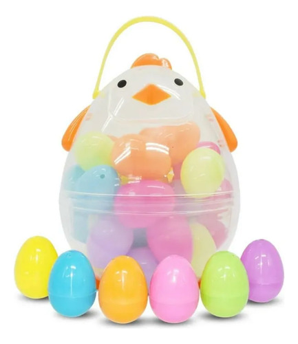 Cesta Pascua Plastico Porta Huevos Diseño Animalitos