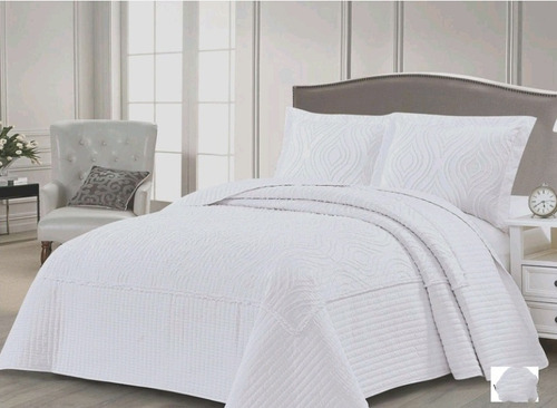 Cover Cubrecama Queen  Blanco Vane Deco Blanco Bh