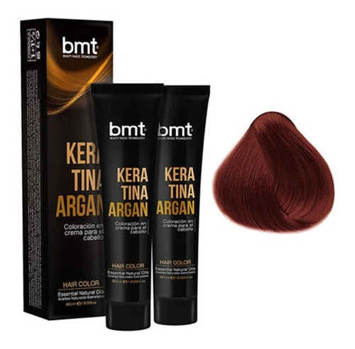 Tintura Permanente Bmt Keratina Argan 6.64 Rojo Cobre