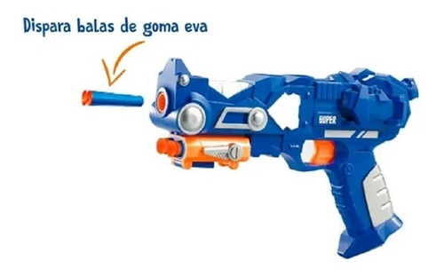 Imagen 1 de 8 de Arma Pistola De Juguete Para Niños Tipo Nerf Dardos Goma