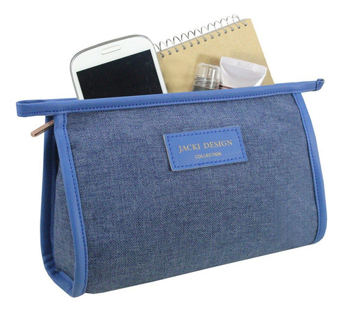 Necessaire Envelope Jacki Design - Joy Cor Azul Desenho Do Tecido Lisa