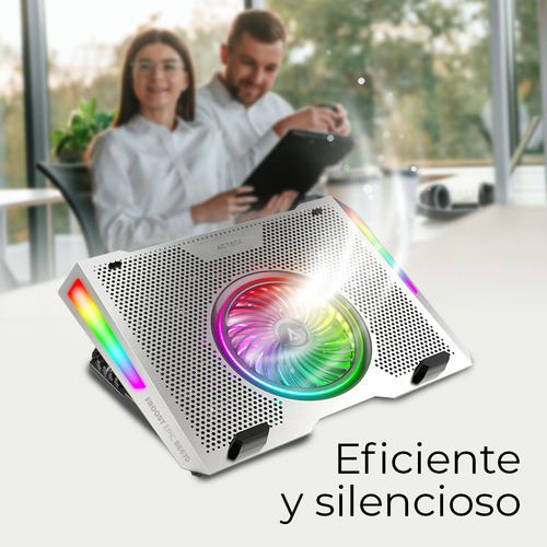Base Enfriadora Laptop 15.6 Froost Epic Be670 Aluminio+rgb Color Gris LED RGB